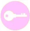A pink car key symbol denoting auto locksmith services in Kent and Sussex.